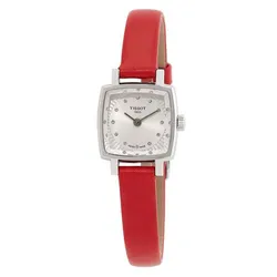 Đồng Hồ Nữ Tissot Lovely Square Valentines Quartz Diamond Silver Dial Ladies Watch T0581091603600 Màu Đỏ