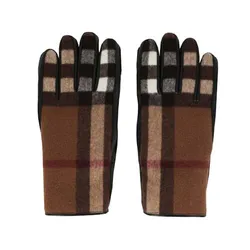Găng Tay Burberry Exploded Check Print Gloves Brown Màu Nâu Size 7.5