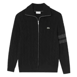 Áo Cardigan Nam Lacoste Cable Cuff Cardigan AH302E-54N 031 Màu Đen Size 3
