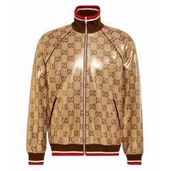 Áo Khoác Nam Gucci GG Technical Jersey Xip Jacket 737363 Màu Nâu Size S