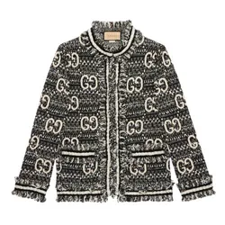 Áo Khoác Nữ Gucci Grey With GG Logo Embroidered - 717469 XKCQX 1060 Màu Xám Size S