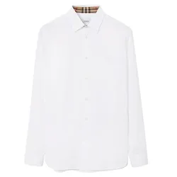 Áo Sơ Mi Nam Burberry Stretch Cotton Shirtprice Long-Sleeved Shirt 80714651 Màu Trắng Size S