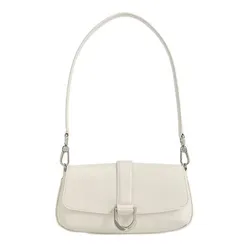 Túi Đeo Vai Nữ Charles & Keith CNK Gabine Leather Elongated Shoulder Bag - White SL2-20671686 Màu Trắng
