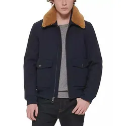 Áo Khoác Nam Tommy Hilfiger Men's Faux-Fur Collar Jacket AP032 Màu Xanh Navy Size S