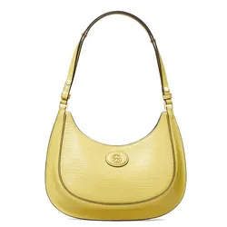 Túi Đeo Vai Nữ Tory Burch Robinson Crosshatched Leather Convertible Crescent Bag Màu Vàng Bơ
