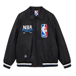 Áo Khoác Nam Jack & Jones X NBA Collaboration Varsity Jacket Leather Jacket Popular Màu Đen Size XS (Form Âu)