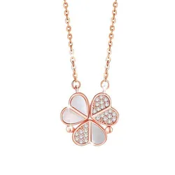 Dây Chuyền Nữ Lili Jewelry Cỏ 3 Lá Jayda LILI_098686 Màu Vàng Hồng