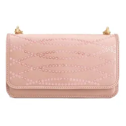 Túi Đeo Chéo Nữ Charles & Keith CNK Satin Sequinned Chain Handle Mini Bag Ballerina Pink CK2-00701557-1 Màu Hồng