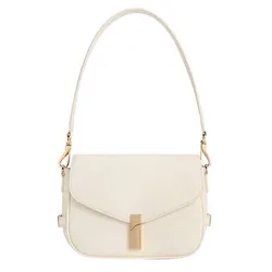 Túi Đeo Vai Nữ Charles & Keith CNK Aurelia Metallic-Accent Saddle Bag CK2-20782471 Màu Trắng