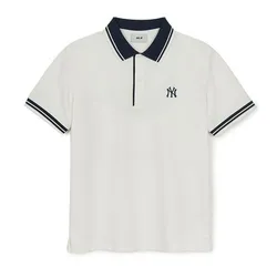 Áo Polo MLB Basic Block Comfortable Collar New York Yankees 3APQB0253-50IVS Màu Trắng Kem Size M