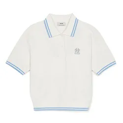 Áo Polo Nữ MLB Basic Crop Polo New York Yankees 3FPQB0253-50IVS Màu Trắng Kem Size M