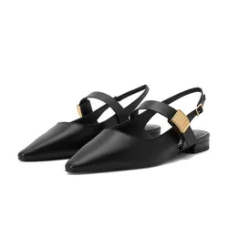 Giày Bệt Nữ Charles & Keith CNK Yvette Pointed Toe Mary Jane Flats Black CK1-70381086 Màu Đen
