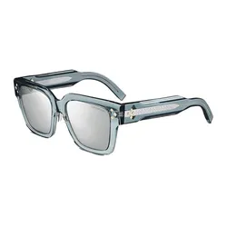 Kính Mát Nam Dior CD Diamond S3F CDDMS3FXR_45A4 Transparent Gray-Blue Square Sunglasses Màu Xanh Ghi
