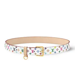 Thắt Lưng Nữ Louis Vuitton LV X TM LV D-Ring 30mm Belt M8981U Màu Trắng Họa Tiết Size 90