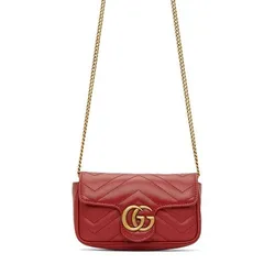 Túi Xách Gucci Red Super Mini GG Marmont Matelassé Bag Màu Đỏ