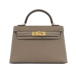 Túi Đeo Chéo Nữ Hermès K20 Etoupe GHW Màu Nâu Nhạt