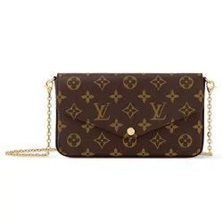 Túi Đeo Chéo Nữ Louis Vuitton LV M61276 Félicie Pochette Monogram Màu Nâu