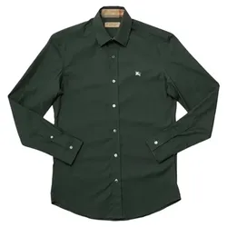 Áo Sơ Mi Nam Burberry Cambridge Long Sleeve Cotton Shirt Màu Xanh Lá Size XS