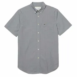 Áo Sơ Mi Nam Lacoste Regular Fit Gingham Check Shirt CH5699 166 Màu Xám Size 40