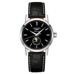 Đồng Hồ Nam Longines Automatic L4.826.4.52.0 Heritage Monphase Màu Đen