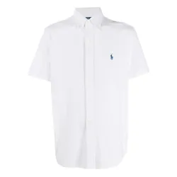 Áo Sơ Mi Cộc Tay Nam Ralph Lauren Featherweight Mesh White With Logo 710798291 002 Màu Trắng Size S
