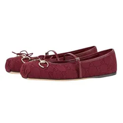 Giày Bệt Nữ Gucci Horsebit Ballet Flat ‎821220 FAD8F 8546 Màu Đỏ Size 36