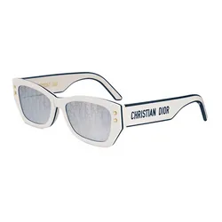 Kính Mát Nữ Dior Pacific S2U White Rectangular Sunglasses Màu Trắng