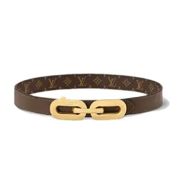 Thắt Lưng Nữ Louis Vuitton LV Edge 25MM Reversible Belt Monogram M0710U Màu Nâu Đen Size 80
