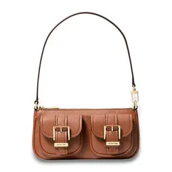 Túi Đeo Vai Nữ Michael Kors MK Zoe Small Pebbled Leather Pochette 32S5GZCU1L Màu Nâu