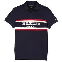 Áo Polo Nam Tommy Hilfiger Regular Fit Monotype Colorblock Navy 78JB579 410 Màu Xanh Navy Size S
