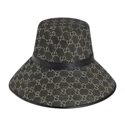 Mũ Nữ Gucci GG Denim Wide Brim Hat Black Ivory 679455 3HAF8 1060 Màu Đen