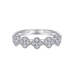 Nhẫn Nữ Kya Jewel Sparkling Clover SR132 Màu Bạc Trắng