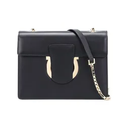 Túi Đeo Chéo Nữ Salvatore Ferragamo Gancini Flap Shoulder Bag Wo Black Màu Đen