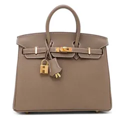 Túi Xách Tay Nữ Hermès Etoupe Togo Birkin 25 Gold Hardware Màu Xám