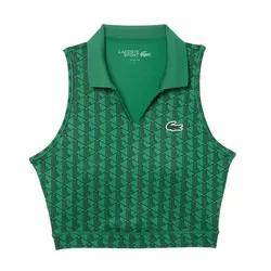 Áo Bra Nữ Lacoste Women's Monogram Print Stretch Sports Bra IF1027 00 QIJ Màu Xanh Green Size XS