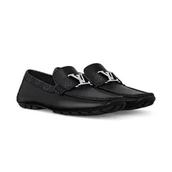 Giày Lười Nam Louis Vuitton LV Monte Carlo Moccasin Màu Đen Size 41.5