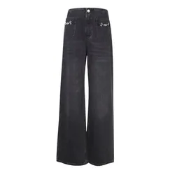 Quần Jean Nữ Chester Charles Denim In Dark Grey CW602DP0555B0 Màu Xám Đen Size XS
