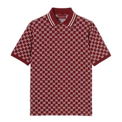 Áo Polo Nam Gucci GG Cotton Piquet Jacquard 788024 XJHHN 6320 Màu Đỏ/Trắng Size S