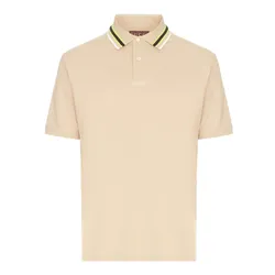 Áo Polo Nam Gucci Striped Colar Embroidered In Beige 788024 XJGJY 2219 Màu Be Size XS