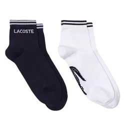 Set 2 Đôi Tất Unisex Lacoste Sport Low Cotton Sock 2 Pack RA4187-525 Màu Xanh/ Trắng