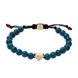 Vòng Đeo Tay Nam Fossil Superman x Fossil Navy Blue Stainless Steel Beaded Bracelet JFC04891998 Màu Xanh
