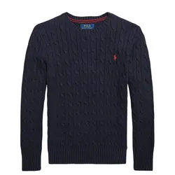 Áo Len Ralph Lauren Cable-Knit Cotton Jumper Kid Màu Xanh Navy Size XL
