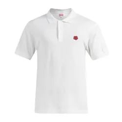Áo Polo Nam Kenzo Boke Flower Embroidered Slim In White PFF65PO1534PU 02 Màu Trắng Size S