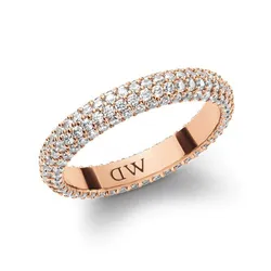 Nhẫn Daniel Wellington Đính 190 Viên Đá Cubic Zirconia - Pavé Crystal Ring Rose Gold Màu Vàng Hồng Size 50