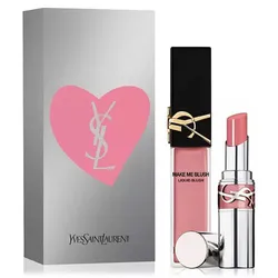 Set Son Dưỡng Và Phấn Má Hồng Yves Saint Laurent YSL (Loveshine Wet Shine 44 Nude Lavallière + Make Me Blush 44 Nude) Màu Hồng Nude