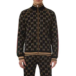 Áo Khoác Nam Gucci Double-G Zipped Jacket In Cotton 695955 Phối Màu Size S