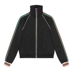 Áo Khoác Nam Gucci GG Jacquard Jersey Zip Jacket 662270 Màu Đen Size S