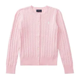 Áo Len Ralph Lauren Girls' Cable-Knit Cardigan Big Kid Pink Màu Hồng Size XL