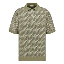Áo Polo Nam Dior Oblique Polo Shirt Khaki Cotton Jacquard Màu Xanh Khaki Size S