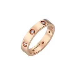 Nhẫn Unisex Cartier Love Ring Small Model 8 Diamonds CRB4050800 Màu Vàng Hồng Size 50( Bản Mỏng)